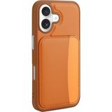 MobaxAksesuar Apple iPhone 17 Kılıf Pu Deri Kartlıklı X-Kart Silikon Kapak - Turuncu - iP 17