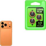 MobaxAksesuar Apple iPhone 17 Pro Max Kamera Lens Koruyucu Çerçeveli Koruyucu Cl-07 - Turuncu - iP 17ProMax