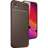 MobaxAksesuar Apple iPhone 17E - 16E Kılıf Kılıf Karbon Silikon Case - Kahverengi - iP 17E