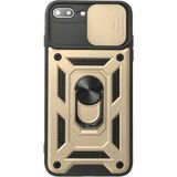 MobaxAksesuar Apple iPhone 8 Plus / 7 Plus / 6 Plus Kılıf Kamera Korumalı Zırh Tank Sürgülü Vega Kapak - Gold - iP 7Plus