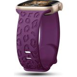 MobaxAksesuar Apple Watch 10 42MM - 38/40/41MM Kordon Leopar Desen Yumuşak Silikon Kordon 2/3/4/5/6/se/7/8/9 - Derin Mor - Ap 10/11 42/38-40-41mm