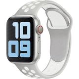 MobaxAksesuar Apple Watch 10 42mm - 38/40/41mm Kordon Nike Spor Kordon 2/3/4/5/6/se/7/8/9 - Gri Beyaz - Ap 10/11 42/38-40-41mm