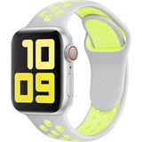 MobaxAksesuar Apple Watch 10 42mm - 38/40/41mm Kordon Nike Spor Kordon 2/3/4/5/6/se/7/8/9 - Gri - Sarı - Ap 10/11 42/38-40-41mm