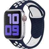 MobaxAksesuar Apple Watch 10 42mm - 38/40/41mm Kordon Nike Spor Kordon 2/3/4/5/6/se/7/8/9 - Lacivert - Beyaz - Ap 10/11 42/38-40-41mm