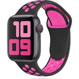 MobaxAksesuar Apple Watch 10 42mm - 38/40/41mm Kordon Nike Spor Kordon 2/3/4/5/6/se/7/8/9 - Siyah - Koyu Pembe - Ap 10/11 42/38-40-41mm
