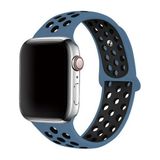 MobaxAksesuar Apple Watch 10 42mm - 38/40/41mm Kordon Nike Spor Kordon 2/3/4/5/6/se/7/8/9 - Siyah - Mavi - Ap 10/11 42/38-40-41mm