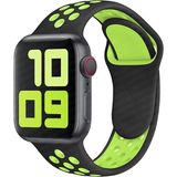 MobaxAksesuar Apple Watch 10 42mm - 38/40/41mm Kordon Nike Spor Kordon 2/3/4/5/6/se/7/8/9 - Siyah - Yeşil - Ap 10/11 42/38-40-41mm