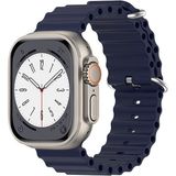 MobaxAksesuar Apple Watch 10 42mm - 38/40/41mm Kordon Ocean Silikon Kordon 2/3/4/5/6/se/7/8/9 - Lacivert - Ap 10/11 42/38-40-41mm