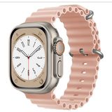 MobaxAksesuar Apple Watch 10 42mm - 38/40/41mm Kordon Ocean Silikon Kordon 2/3/4/5/6/se/7/8/9 - Pink Sand - Ap 10/11 42/38-40-41mm