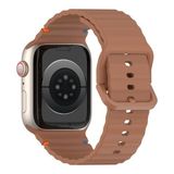 MobaxAksesuar Apple Watch 10/11 42mm-38/40/41mm Kordon Dekoratif Örgü Çizgili Spor Silikon Kayış 2/3/4/5/6/se/7/8/9 - Kahverengi - Ap 10/11 42/38-40-41mm