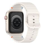 MobaxAksesuar Apple Watch 10/11 42mm-38/40/41mm Kordon Dekoratif Örgü Çizgili Spor Silikon Kayış 2/3/4/5/6/se/7/8/9 - Starlight - Ap 10/11 42/38-40-41mm