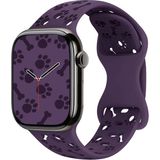 MobaxAksesuar Apple Watch 10/11 42mm-38/40/41mm Kordon Kabartmalı Gonca Kiraz Silikon Kordon 2/3/4/5/6/se/7/8/9 - Derin Mor - Ap 10/11 42/38-40-41mm