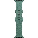 MobaxAksesuar Apple Watch 10/11 42MM-38/40/41MM Kordon Leopar Desen Yumuşak Silikon Kordon 2/3/4/5/6/se/7/8/9 - Çam Yeşili - Ap 10/11 42/38-40-41mm