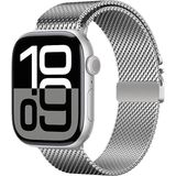 MobaxAksesuar Apple Watch 10/11 Serisi 42mm Kordon Titanyum Kelebek Klipsli Milano Loop 121 - Gümüş - App 10/11 42mm