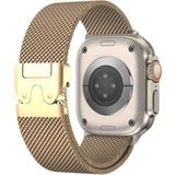 MobaxAksesuar Apple Watch 10/11 Serisi 46MM Kordon Titanyum Kelebek Klipsli Milano Loop 121 - Taba - Ap 46mm