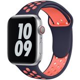 MobaxAksesuar Apple Watch 10/11/12 42mm-38/40/41mm Kordon Delikli Spor Kordon 2/3/4/5/6/se/7/8/9 - Lacivert - Turuncu - Ap 42/38-40-41mm