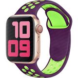 MobaxAksesuar Apple Watch 10/11/12 42mm-38/40/41mm Kordon Delikli Spor Kordon 2/3/4/5/6/se/7/8/9 - Mor - Yeşil - Ap 42/38-40-41mm