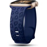 MobaxAksesuar Apple Watch 10/11/12 42mm-38/40/41mm Kordon Leopar Desen Yumuşak Silikon Kordon 2/3/4/5/6/se/7/8/9 - Lacivert - Ap 42/38-40-41mm