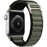 MobaxAksesuar Apple Watch 10/11/12 42mm-38/40/41mm Kordon Naylon Mountain Band 74 2/3/4/5/6/se/7/8/9 - Siyah - Yeşil - Ap 10/11 42/38-40-41mm
