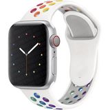 MobaxAksesuar Apple Watch 44/45/46/49mm Kordon Delikli Spor Kordon 2/3/4/5/6/se/7/8/9/10/11/ultra - Beyaz Gökkuşağı - Ap 42-44-45-46-49mm