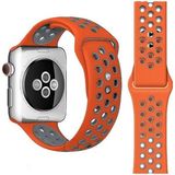 MobaxAksesuar Apple Watch 44/45/46/49mm Kordon Delikli Spor Kordon 2/3/4/5/6/se/7/8/9/10/11/ultra - Gri - Turuncu - Ap 42-44-45-46-49mm