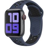 MobaxAksesuar Apple Watch 44/45/46/49mm Kordon Delikli Spor Kordon 2/3/4/5/6/se/7/8/9/10/11/ultra - Lacivert - Siyah - Ap 44-45-46-49mm