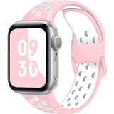 MobaxAksesuar Apple Watch 44/45/46/49mm Kordon Delikli Spor Kordon 2/3/4/5/6/se/7/8/9/10/11/ultra - Pembe - Beyaz - Ap 42-44-45-46-49mm