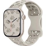 MobaxAksesuar Apple Watch 44/45/46/49mm Kordon Kabartmalı Gonca Kiraz Silikon Kordon 2/3/4/5/6/se/7/8/9/10/11/ultra - Starlight - Ap 44-45-46-49mm