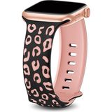 MobaxAksesuar Apple Watch 44/45/46/49mm Kordon Leopar Desen Yumuşak Silikon Kordon 2/3/4/5/6/se/7/8/9/10/11/ultra - Siyah - Pembe - Ap 42-44-45-46-49mm