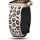 MobaxAksesuar Apple Watch 44/45/46/49mm Kordon Leopar Desen Yumuşak Silikon Kordon 2/3/4/5/6/se/7/8/9/10/11/ultra - Siyah - Starlight - Ap 42-44-45-46-49mm