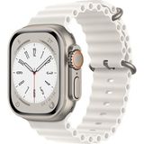 MobaxAksesuar Apple Watch 44/45/46/49mm Kordon Ocean Silikon Kordon 2/3/4/5/6/se/7/8/9/10/11/ultra - Beyaz - Ap 42-44-45-46-49mm