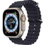 MobaxAksesuar Apple Watch 44/45/46/49mm Kordon Ocean Silikon Kordon 2/3/4/5/6/se/7/8/9/10/11/ultra - Midnight Blue - Ap 42-44-45-46-49mm