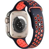 MobaxAksesuar Apple Watch 44mm Kordon 2023 Point Delikli Silikon Strap Kayış - Lacivert - Ap 44mm