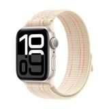 MobaxAksesuar Apple Watch 7/8/9 41mm Kordon 2023 Point Hasır Kordon Strap Kayış - Ap 41mm - Starlight - Pembe