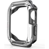 MobaxAksesuar Apple Watch 7/8/9 41mm Sert PC Ekran Koruyucu + Silikon Kasa Koruyucu - Füme - Apple Watch 41mm