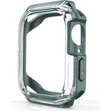 MobaxAksesuar Apple Watch 7/8/9 45mm Sert PC Ekran Koruyucu + Silikon Kasa Koruyucu - Koyu Yeşil - Apple Watch 45mm