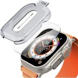 MobaxAksesuar Apple Watch Ultra 1/2/3 49mm High Glass Kolay Uygulama Aparatlı Cam Ekran Koruyucu - Siyah - Ap Ultra 49mm