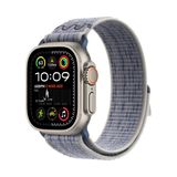 MobaxAksesuar Apple Watch Ultra 1/2/3 49mm Kordon 2023 Point Hasır Kordon Strap Kayış - Ap Ultra 49mm - Gri - Mavi