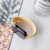 MobaxAksesuar Apple Watch Ultra 1/2/3 49MM Kordon Silikon Solo Loop Large Strap Kayış - Sarı - Ap Ultra 49mm