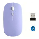 MobaxAksesuar Bluetooth Mouse Fare Tablet Telefon Laptop Windows Uyumlu Kablosuz Şarjlı Slim Renkli - Lavanta