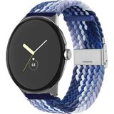 MobaxAksesuar Haylou Solar LS05 Samsung Galaxy Watch Gear S3 3 45MM 46MM Kordon Metal Klipsli Flexi Örgü - Lacivert - Beyaz - Sam 22mm