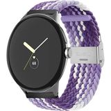MobaxAksesuar Haylou Solar LS05 Samsung Galaxy Watch Gear S3 3 45MM 46MM Kordon Metal Klipsli Flexi Örgü - Mor - Beyaz - Sam 22mm