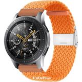 MobaxAksesuar Haylou Solar LS05 Samsung Galaxy Watch Gear S3 3 45MM 46MM Kordon Metal Klipsli Flexi Örgü - Turuncu - Sam 22mm