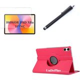 MobaxAksesuar Honor Pad X8B X8A 11inç Kılıf Dönen Tablet Kilifi Ekran Koruyucu+Kalem NDL2-W09/NDL-W09/NDL-L09 - Koyu Pembe - HNR Pad X8B/X8A