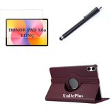 MobaxAksesuar Honor Pad X8B X8A 11inç Kılıf Dönen Tablet Kilifi Ekran Koruyucu+Kalem NDL2-W09/NDL-W09/NDL-L09 - Mor - HNR Pad X8B/X8A