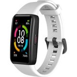 Mobaxaksesuar Huawei Band 6 Kordon 1-1 Uyumlu Silikon Kopçaklı Kordon Beyaz - Huw Band 6
