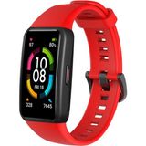 Mobaxaksesuar Huawei Band 6 Kordon 1-1 Uyumlu Silikon Kopçaklı Kordon Kırmızı - Huw Band 6