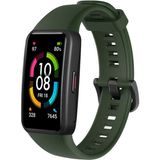 Mobaxaksesuar Huawei Band 6 Kordon 1-1 Uyumlu Silikon Kopçaklı Kordon Koyu Yeşil - Huw Band 6