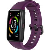 Mobaxaksesuar Huawei Band 6 Kordon 1-1 Uyumlu Silikon Kopçaklı Kordon Mürdüm - Huw Band 6