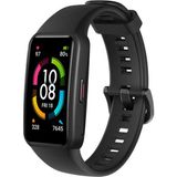 Mobaxaksesuar Huawei Band 6 Kordon 1-1 Uyumlu Silikon Kopçaklı Kordon Siyah - Huw Band 6